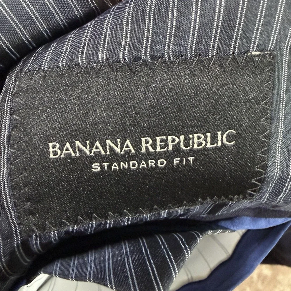Banana Republic Blazer 42S Blue Marzotto Super 120'S Standard Fit Suit Jacket